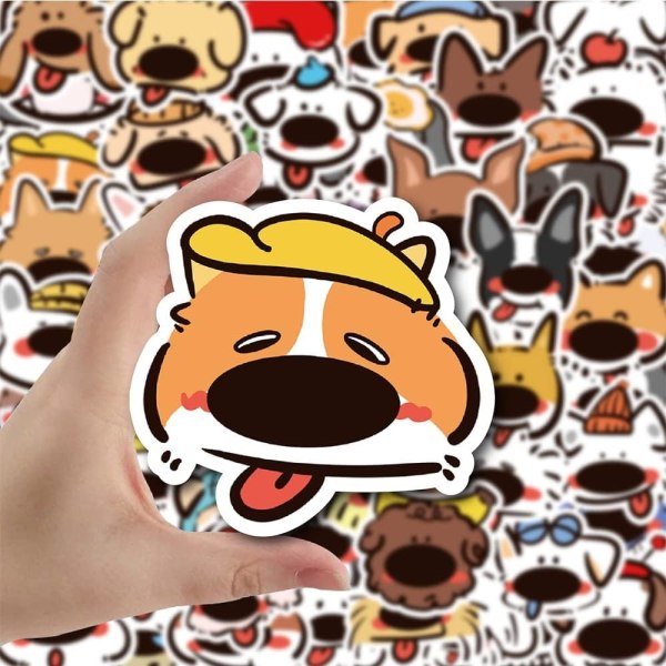 60Pcs Cute Animal Big Nose Dog Cartoon Stickers Decals Kid Toy Skateboard Laptop Phone Luggage Funny Waterproof Sticker