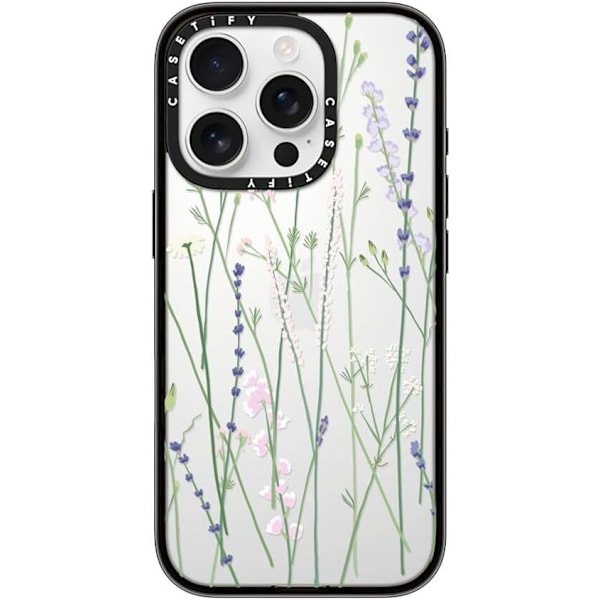 Kompakti iPhone 16 Pro Max -kuori [Kevyt / 1,2 m 2X sotilastason pudotussuoja / Ohut] - Kirsikat - Kirkas Musta Gigi Garden Florals iPhone 16 Pro