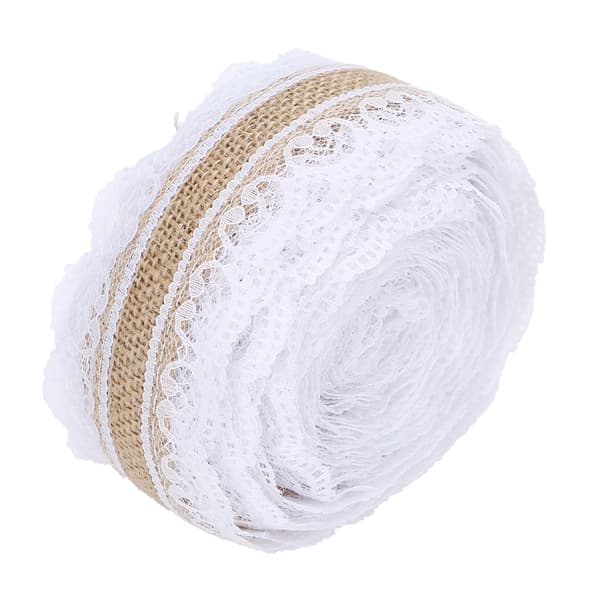 10m DIY Jute Blondetrull Bryllupsbursdagsfest Dekorasjon Håndverk Klestilbehør