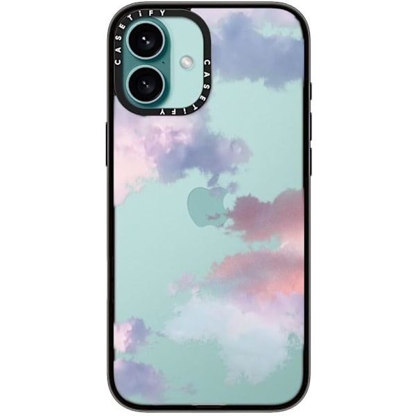 Kompakt iPhone 16 Pro Max Deksel [Lettvekt / 1,2 m 2X Militær Grad Fallbeskyttelse/Slank] - Kirsebær - Klar Svart Clouds iPhone 16 Plus