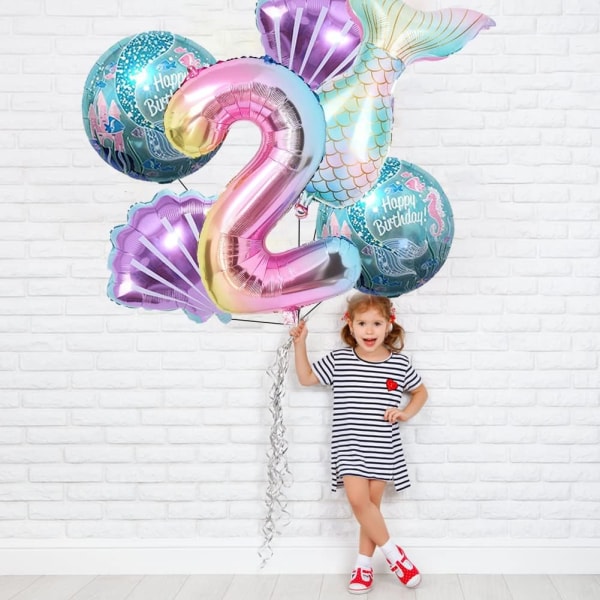 Sjöjungfru födelsedag dekoration sjöjungfru ballonger kit hav ballong sjöjungfru folie ballong sjöjungfru svans ballonger för flickor sjöjungfru fest