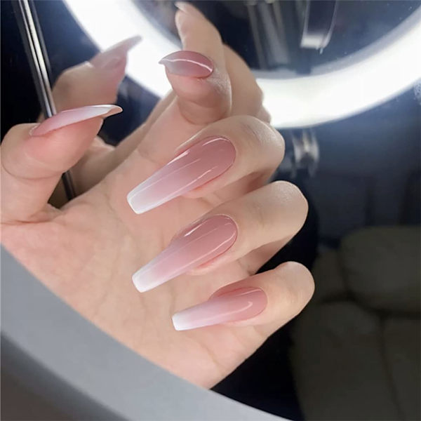 1PCS Nail Art Falska Naglar (60-Lång Balett Pulver Gradient) smink