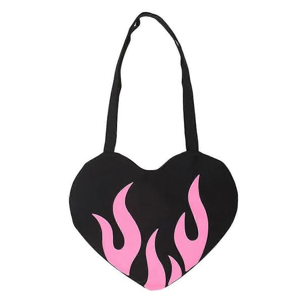 Flammende Hjerte Mulepose En storlek Svart/rosa