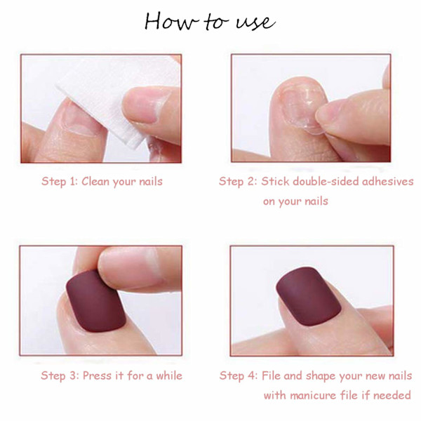 1PCS Nail Art Falska Naglar (60-Lång Balett Pulver Gradient) smink