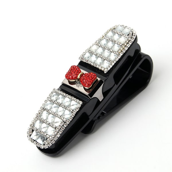 Solbriller Bilholder Bilsolskærm Klip Rhinestone Brilleklip Rhinestone Solbriller Montering Køretøj Briller Klip Bil 1Stk