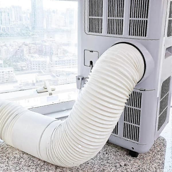 130 mm avluftsslang för AC-enhet, flexibelt PVC-ventilationsrör Vit