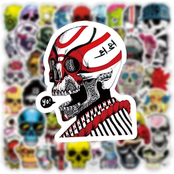 50 st Skull Graffiti Stickers Dekaler Barn Leksak DIY Skateboard Laptop Motorcykel Bil Telefon Cykel Skräck Cool Sticker