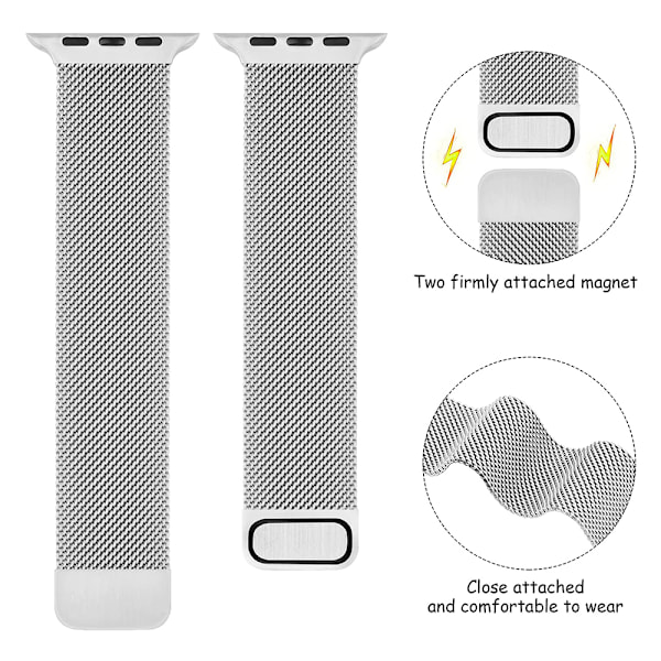 Tvådelad metallrem för Iwatch - 38/40/41 silver