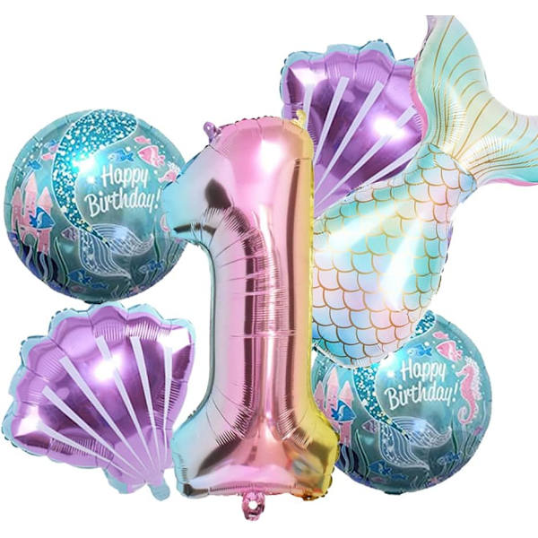 Sjöjungfru födelsedag dekoration sjöjungfru ballonger kit hav ballong sjöjungfru folie ballong sjöjungfru svans ballonger för flickor sjöjungfru fest