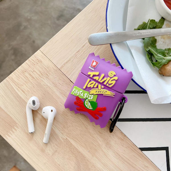 Søt etui for Airpods 2. generasjon/1. generasjon, 3D TKchips design silikonetui beskyttende støtdempende deksler med nøkkelring for Airpods EaREuds