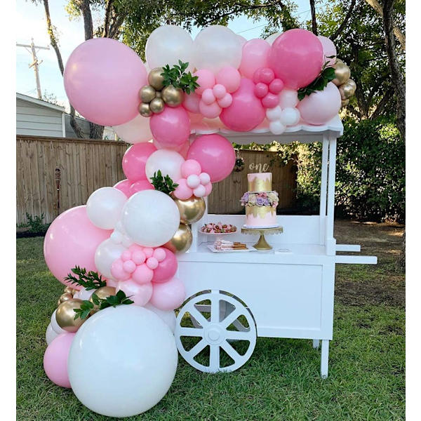 Pink Rose og Guld Garland Bue Kit til Pigers Fødselsdagsfest Bryllup Brudebruser Babyshower og Feriefest Dekorationer