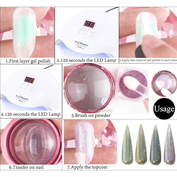 Negle Silikonestempel Galvanisering Stor-(04 Galvanisering Søblå)makeup