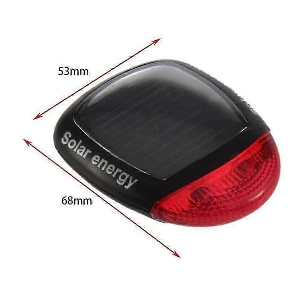 Solar Powered Bicycle Taillight Night Riding Cycling Accessories LED Warning Light