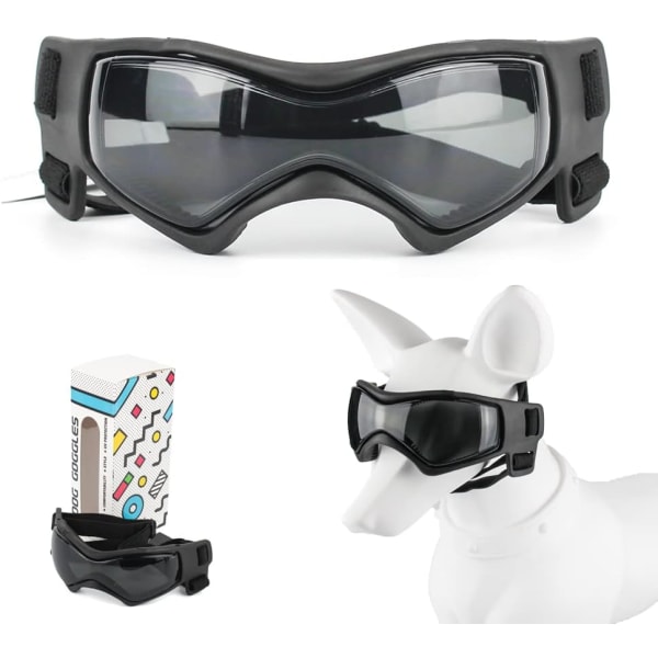 Hundglasögon Lätt att bära Solglasögon för små hundar Justerbara anti-UV vattentäta vindtäta valpglasögon för små raser till medelstora hundar (röd)