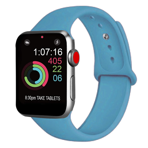 Sportband kompatibel med klocka 42-44 mm, mjukt silikonersättningsband, sportband kompatibelt med iWatch Series 5/4/3/2/1, S/M, M/L-blå