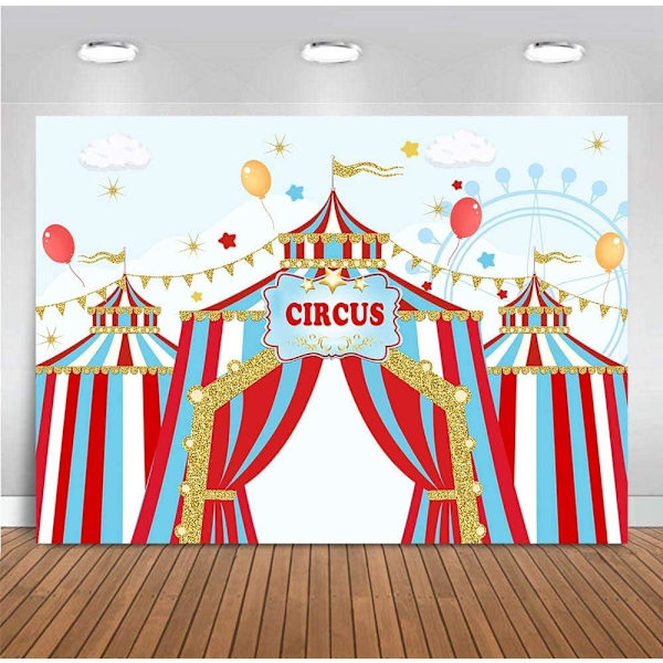 7x5ft Rød sirkusfotografering bakteppe karneval karusell stort telt første 1. bakgrunn baby shower bursdagsfest banner rekvisita