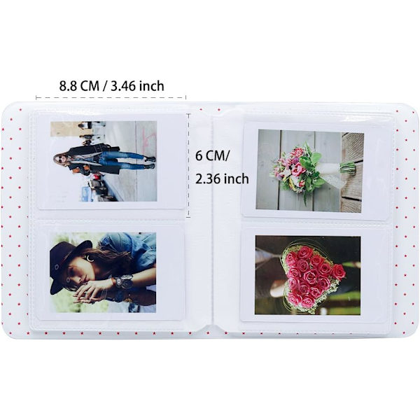 64-ficks minialbum för foton, lämplig för Fuji Instax Mini 7s 8 8+ 9 25 26 50s 70 90 direktbildskamera och visitkort (syrablå 16 sidor).