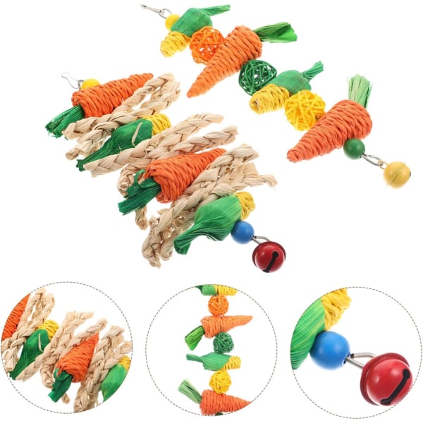 4 stk Hamster Tyggeleker Kjæledyrleker Sjøsnacks Dyreleke Kanin Tyggeleker Kanin Hengende Leker Roende Leker Kanin Molarleke Hamster Tyggeleker Ball