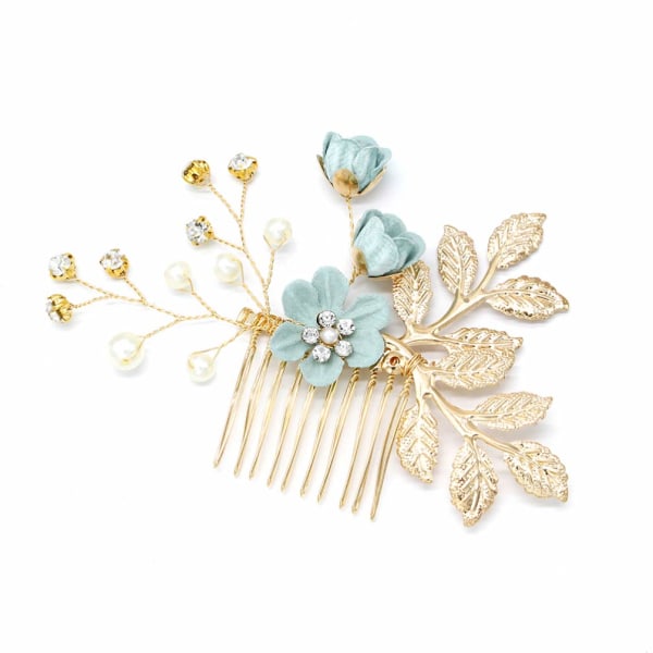 4 st bröllop handgjorda mode hårkam set blommig brud huvudbonad hår accessoarer strass brud hårkam