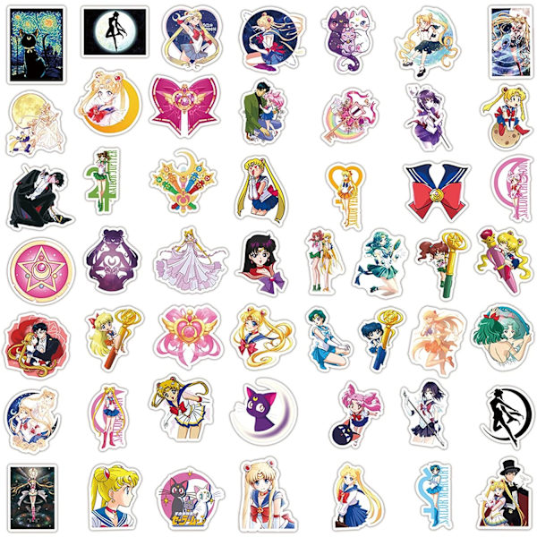 Sailor Moon Tarrat 100 kpl, Piirrosesteettiset Vinyyli Tarrat ja Tarrat, Ihanat Kylmät Kannettavan Tietokoneen Vedenpullo Tarrat, Tarrat Hydro Flaskille, Autolle, Rullalaudalle