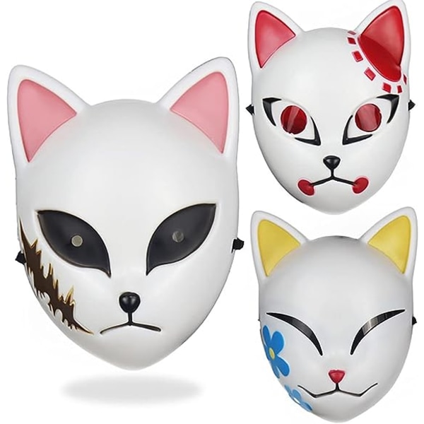 1 st,Halloween Demon Slayer Mask Japanese Anime Carnival Masquerade Fox Mask