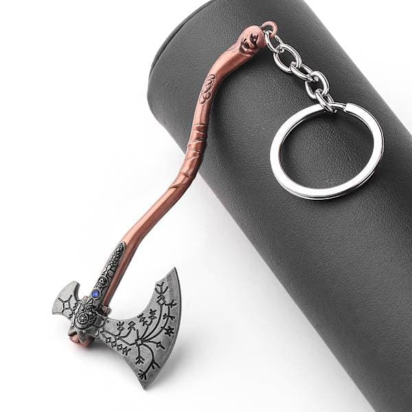 God Of War 4 Kratos Axe Keychains Exquisite Crystal Carved Pattern