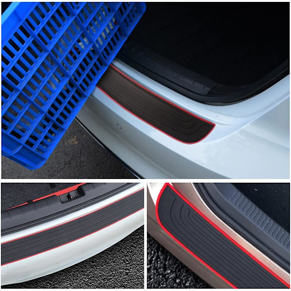 Rear Bumper Protector, Universal Car Door Sill Protector Nior Red Car