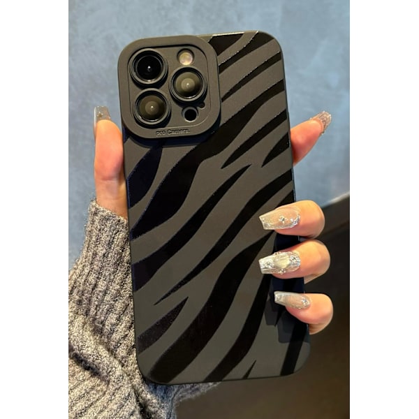 iPhone 16 Pro Max Skal 6,9 tum 2024, Estetisk Hjärtan Print iPhone 16 Pro Max Skal för Kvinnor Flickor Män, Silikon Skyddande Telefonfodral för iPhone Zebra Stripe iPhone 12 Pro Max