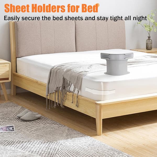 Sheet Holders, Set of 4, Sheet Fasteners, Fitted Sheet Straps Keep Sheets Tight and Secure, Sheet Corner Holders, Universal Fit