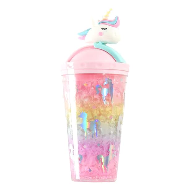 Unicorn Ice Cup -vesipullo Gradient Girl Heart e Straw Cup