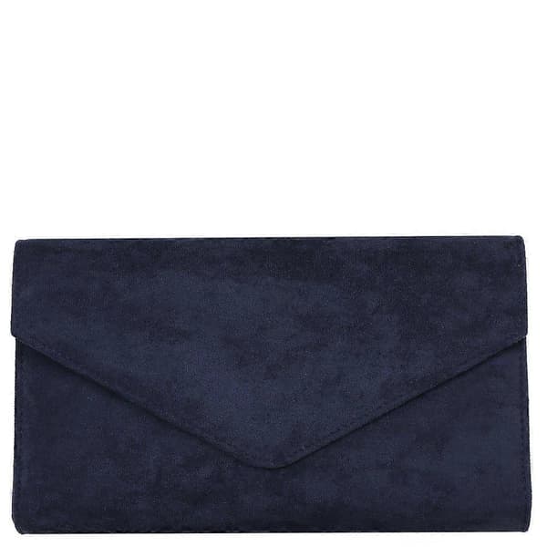 Dame Clutch Taske Navy Faux Suede One Size