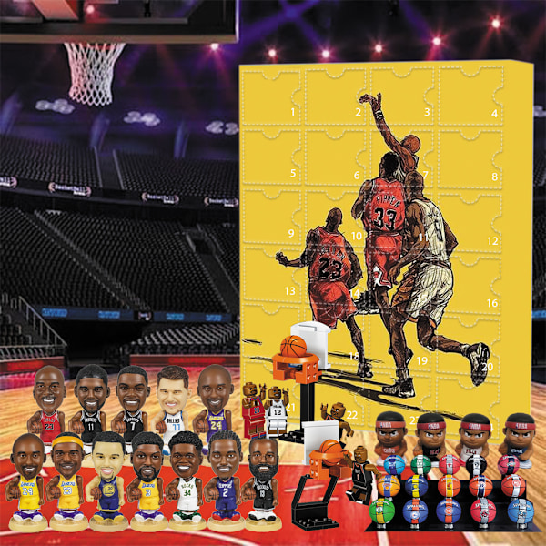 NBA Julkalender 2024 för Jul - NBA Julkalender 24 Dörrar, James, Kobe, etc. Rutiga Presenter A