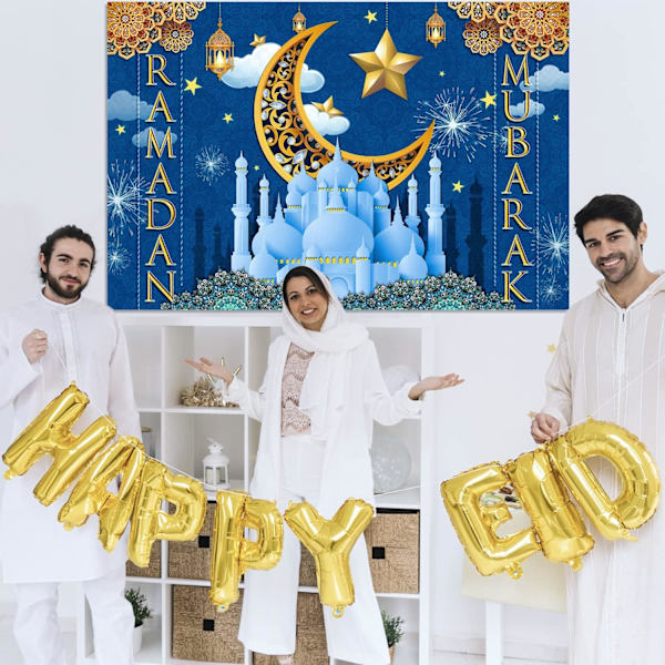 Bakgrund, 7x5Ft Ramadan Mubarak skylt bakgrund för muslimer, Ramadan Mubarak dekorationer för hemmet, Ramadan dekorationer för väggbakgrund