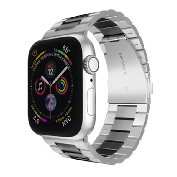 Yhteensopiva Apple Watch -ranneke 38mm-40mm/42mm-44mm Vaihdettava ruostumattomasta teräksestä valmistettu metalliranneke -38-40mm musta