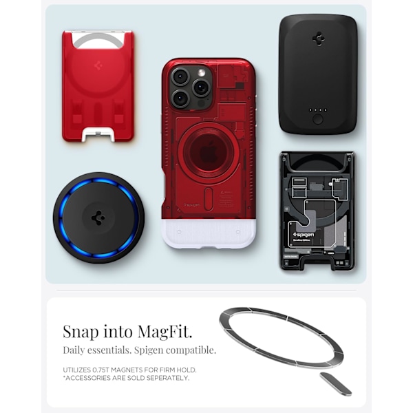 Spigen Fodral för iPhone 16 Pro Max, Classic C1 MagFit Designad för Apple iPhone 16 Pro Max - Bondi Blå Ruby iPhone 16 Pro