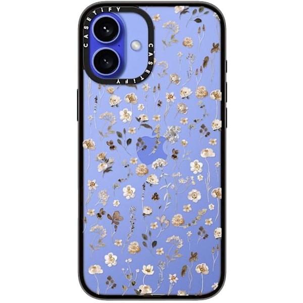 Kompakt iPhone 16 Pro Max Deksel [Lettvekt / 1,2 m 2X Militær Grad Fallbeskyttelse/Slank] - Kirsebær - Klar Svart Wildflower Friday iPhone 16 Plus