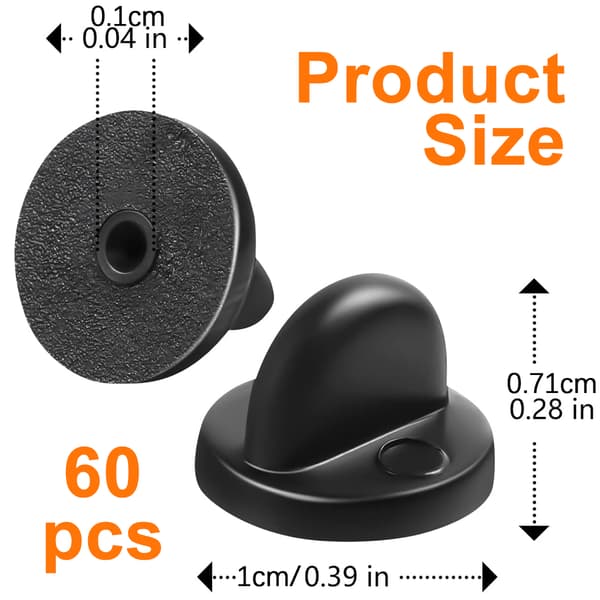 Plastic Locks, 60 Pcs Black Round Plastic Washers Replacement Uniform Locks Pin Locks Butterfly Clutch for Whisks Pins Jewelry Making Hats
