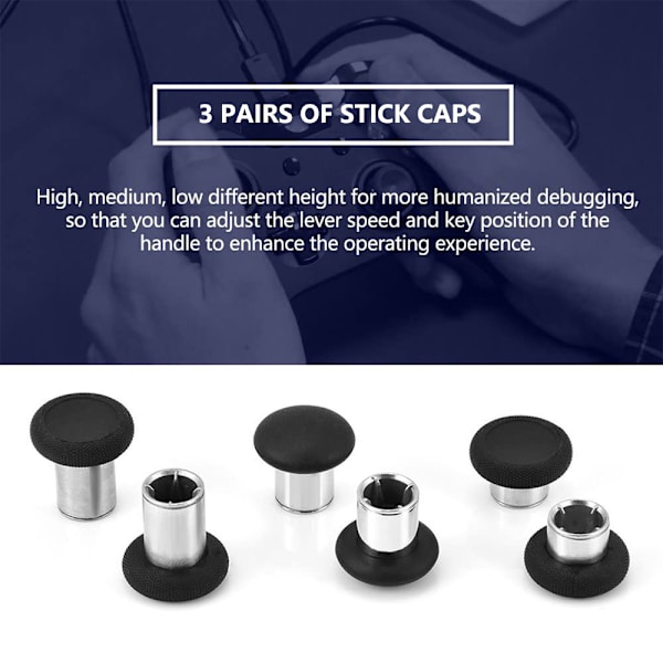 Swap Thumbstick Grip-ersättningsdelar Analog Joystick kompatibel med Xbox one ELITE, PS4 Controller-tillbehör-svart