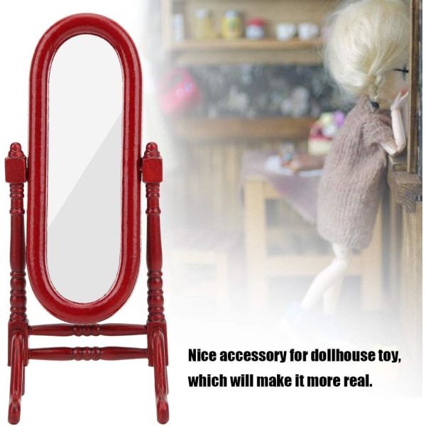 Dockhusspegel, 1:12 Delicate Birch Miniature Dressing Mirror, för vardagsrummet