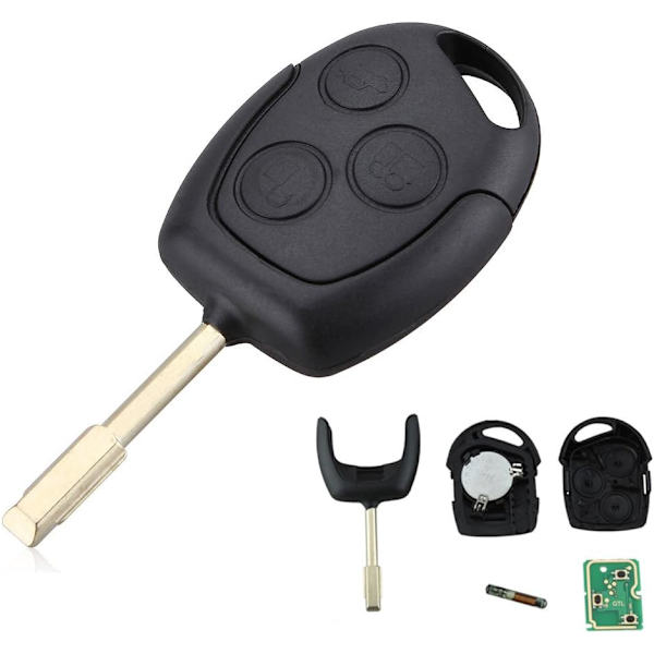 ePathChina 433 Mhz 3-knapps fjärrkontrollnyckel med 60-chip Passar för Ford Mondeo/Fiesta/Focus/KA/Transit/K2 2002-2012 433Mhz with 4D60 chip