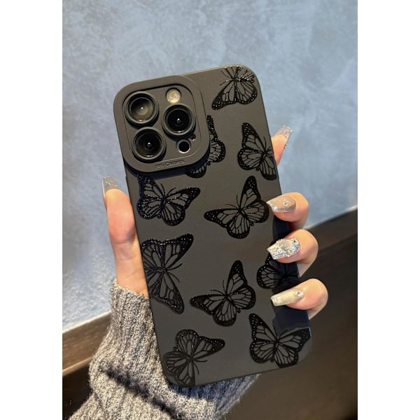 iPhone 16 Pro Max Skal 6,9 tum 2024, Estetisk Hjärtan Print iPhone 16 Pro Max Skal för Kvinnor Flickor Män, Silikon Skyddande Telefonfodral för iPhone Butterfly iPhone 13 Pro Max