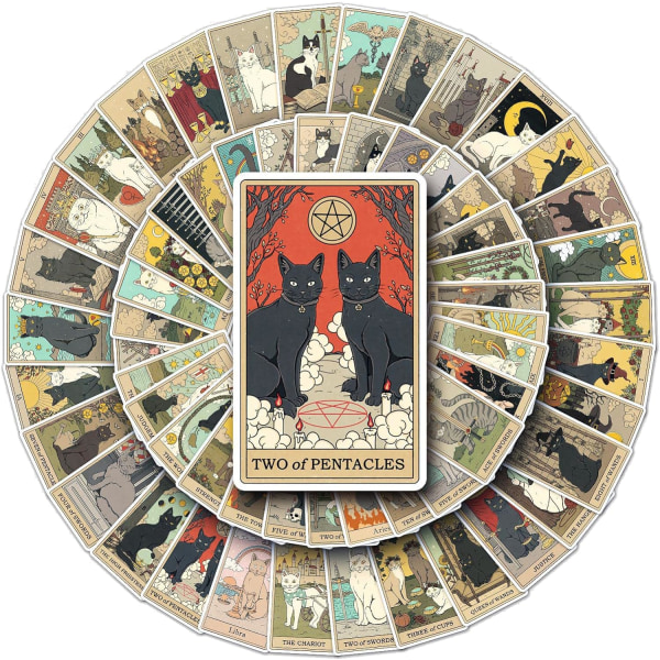 78-pakka Tarot Myth Magic Astrology Divination -tarroja kannettavalle tietokoneelle, vesipullolle, Hydroflaskille, rullalaudalle, puhelimelle, esteettiset vedenpitävät vinyylitarrat