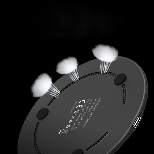 Trådløs hurtigoplader, ultratynd, 15W, sort sort black