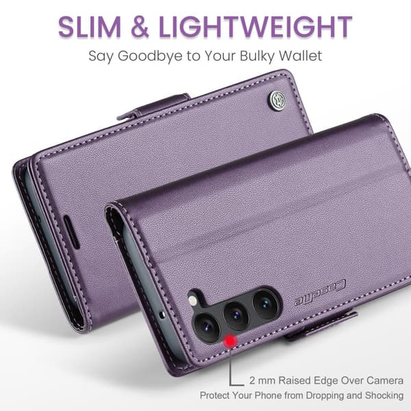 CASEME Galaxy S24 Etui RFID Slim Læder Lilla 77