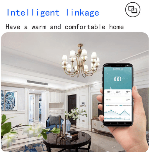 Graffiti Smart WiFi Luftkvalitetsmåler til Temperatur, Fugtighed, CO2 og Formaldehyd til Hjemmebrug