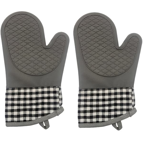 1-pack/2-pack halkfria silikonhandskar för köket, endast handtvätt. 2