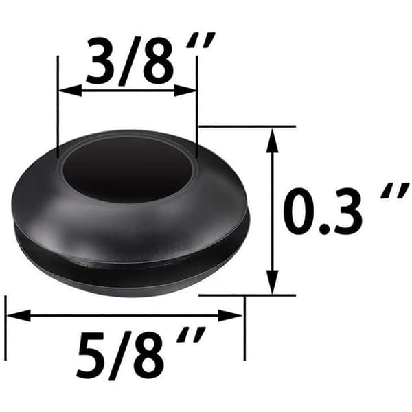 250-pack jäsrörstätning, jäslockring för murarburkar, plastfatkoklock, 1,59 cm OD och 0,95 cm ID Black
