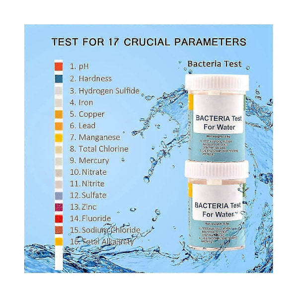17-in-1 Complete Water Test Kit, 100 Test Strips + 2 Drinking Water Test Kits Easy Testing