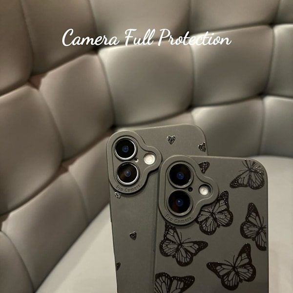 iPhone 16 Pro Max Skal 6,9 tum 2024, Estetisk Hjärtan Print iPhone 16 Pro Max Skal för Kvinnor Flickor Män, Silikon Skyddande Telefonfodral för iPhone Butterfly iPhone 16 Plus