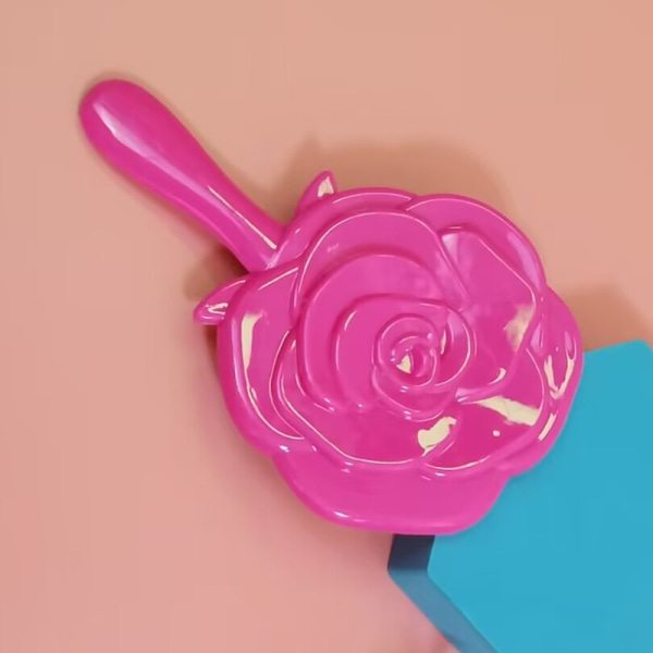 Retro rose speil lommehåndtak kosmetisk speil kreativt plast speil skjønnhet sminke speil-rose